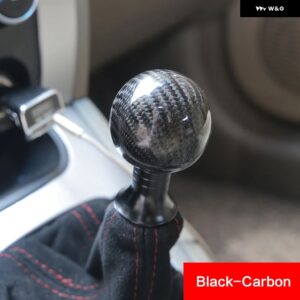 汎用 カー ギア シフト ノブカーボンカー ギア シフト ノブ シフター レバー ラウンドボールシェイプアクリルクリアパッケージ - black