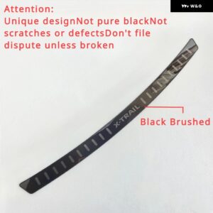 日産 X-TRAIL ROGUE T32 リア スタイリング ステンレス リア バンパー プロテクター シル トランク トレッドプレート トリム 2014-2021 - XTRAIL Black Brushed