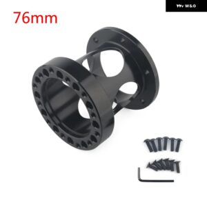 中空 汎用 ステアリングホイール ハブ スペーサー 12/51/76/101MM ステアリングホイール ハブボスキット アダプター スペーサー ブラック - FXP-LK76