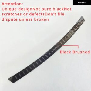 日産 X-TRAIL ROGUE T32 2014 - 2021 リア スタイリング ステンレス リア バンパー プロテクター シル トランク トレッドプレート トリム - Black Brushed