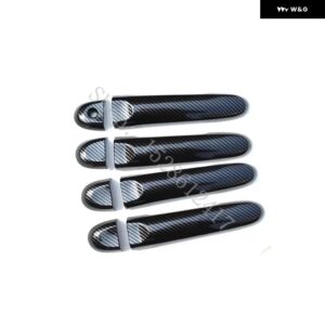 日産 キューブ Z12 2009 - 12~2017 ドアハンドル カバー トリム 装飾 ドアハンドル ボウル トリム ステッカー カーアクセサリー - Carbon fiber pattern6