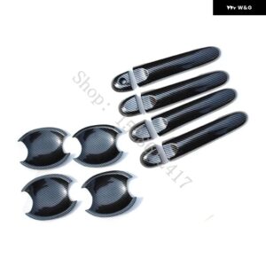 日産 ジューク 2011 - 14 ドアハンドル カバー トリム デコレーション ドアハンドル ボウル トリム ステッカー カーアクセサリー - Carbon fiber pattern8