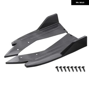 汎用 カーリア バンパー スポイラー リップカーボンウィング トリム アンチ クラッシュ ディフューザー サイドスカートラップアングルスプリッターペア - 2Pcs-Carbon Fiber