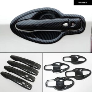 日産 キャシュカイ 2014 - 21 カーボン シルバー カー ドアハンドル カバー スティック スタイリング アクセサリー - c- 2 buttons