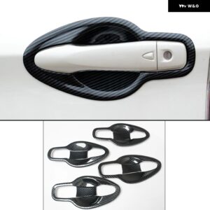 日産 キャシュカイ 2014 - 21 カーボン シルバー カー ドアハンドル カバー スティック スタイリング アクセサリー - carbon bowl