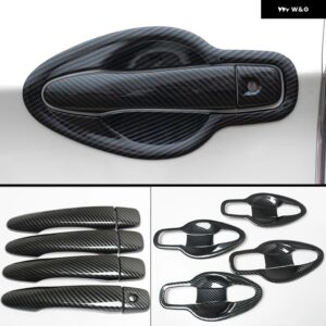 日産 キャシュカイ 2014 - 21 カーボン シルバー カー ドアハンドル カバー スティック スタイリング アクセサリー - c-0 button