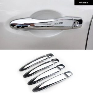 日産 キャシュカイ 2014 - 21 カーボン シルバー カー ドアハンドル カバー スティック スタイリング アクセサリー - silver 0 button
