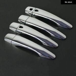 日産 X-TRAIL T32 MK3 2014-2020 XTRAIL グロスブラッククローム カー ドアハンドル カバー ステッカー スタイリング アクセサリー - silver 2 buttons