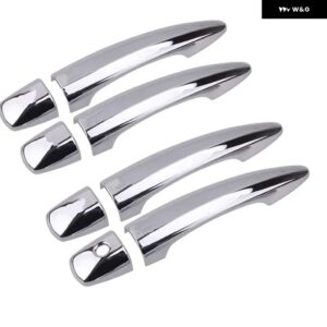 日産 エクストレイル ローグ T33 2021-2024 カーボン クローム カー ドアハンドル カバー ステッカー XTRAIL スタイリング アクセサリー - silver 0 button