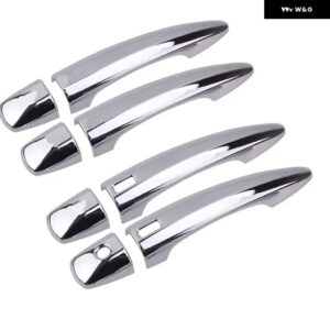 日産 エクストレイル ローグ T33 2021-2024 カーボン クローム カー ドアハンドル カバー ステッカー XTRAIL スタイリング アクセサリー - silver 2 buttons