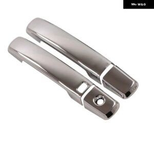 日産 パスファインダー R51 2005 - 2012 カーボン クローム カー ドアハンドル カバー トリム ステッカー カー スタイリング アクセサリー - silver1 button