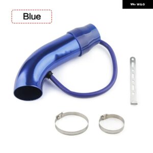 汎用 アルミ3インチ 75MM車用コールドエアインテーク システム ターボインダクション パイプ チューブ シルバーブラックレッドカラー - Blue