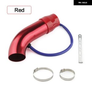 汎用 アルミ3インチ 75MM車用コールドエアインテーク システム ターボインダクション パイプ チューブ シルバーブラックレッドカラー - Red