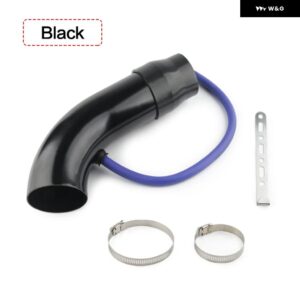 汎用 アルミ3インチ 75MM車用コールドエアインテーク システム ターボインダクション パイプ チューブ シルバーブラックレッドカラー - black