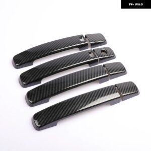 日産 キャシュカイ J10 2007 - 13 カーボン クローム カー ドアハンドル カバー ステッカー スタイリング アクセサリー - carbon 2 buttons