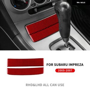 中央 収納 ボックス 蓋 フレーム リアルソフトカーボン ステッカー スバル インプレッサ 2005 2006 2007 内装アクセサリー - Center Storage Red