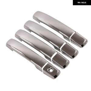 日産 アルティマ 2007-2012 光沢ブラッククローム カー ドアハンドル カバー ステッカー スタイリング アクセサリー - silver 0 button