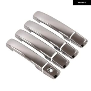 日産 マキシマ 2004 - 08 光沢ブラッククローム カー ドアハンドル カバー ステッカー スタイリング アクセサリー - silver 0 button