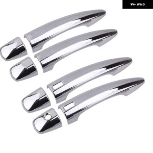 日産 セントラ ブルーバード シルフィ 2020 2021 2022 カーボン クローム カー ドアハンドル カバー ステッカー スタイリング アクセサリー - silver 2 buttons