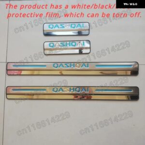 日産 キャシュカイ 2007-2019 J10 J11 ステンレス ミラー ドアシル/ スカッフプレート /スレッショルド 4個 - J11