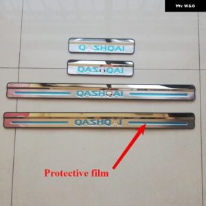 日産 キャシュカイ 2007-2019 J10 J11 サイドドアシル プロテクター スレッショルド スカッフプレート ウェルカムペダルカバー トリム カーアクセサリー - J10 2007-2013