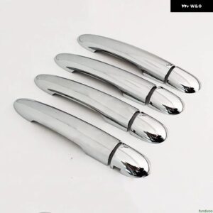 日産 プリメーラ P12 2002 - 07 カーボン クローム カー ドアハンドル カバー スタイリング アクセサリー - Silver