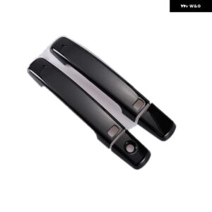 日産 パスファインダー R51 2005 - 2012 光沢ブラッククローム カー ドアハンドル カバー トリム ステッカー カー スタイリング アクセサリー - black 2 buttons