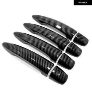 日産 セントラ 2020 - 23 カーボン クローム ドアハンドル カバー キャッチキャップ トリム モールディング アクセサリー - carbon 0 button