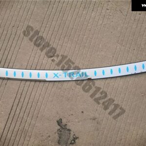 日産 X-TRAIL T32 2014-2019 超薄型 ステンレス リア バンパー プロテクター シル トランク トレッドプレート トリム - Silver