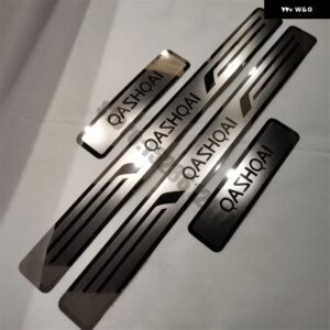 日産 キャシュカイ J10 J11 2007- 2017-2021 アクセサリー ドアシル スカッフプレート キックガード ペダル スレッショルド ステップ プロテクター - J11