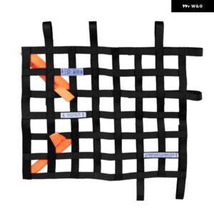 汎用 20インチ X 17インチ ナイロン カーウィンドウネット カーラリーレーシング 安全装備 ブルー/レッド/ブラック スパルコロゴ - black