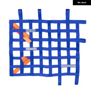 汎用 20インチ X 17インチ ナイロン カーウィンドウネット カーラリーレーシング 安全装備 ブルー/レッド/ブラック スパルコロゴ - blue