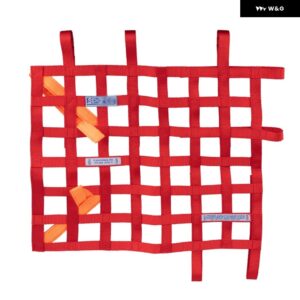 汎用 20インチ X 17インチ ナイロン カーウィンドウネット カーラリーレーシング 安全装備 ブルー/レッド/ブラック スパルコロゴ - red