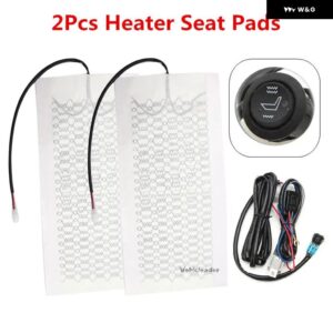 汎用 12V 内蔵カーシートヒーターキット シート カーボン/ 合金 ワイヤー 高速加熱 パッド 丸型 コントロール スイッチ オートシート - carbon fiber