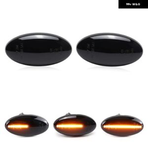 スバル フォレスター インプレッサ XV クロストレック クリアスモークレンズ LED サイドマーカーランプ アンバー フェンダー ウィンカーライト - Smoked Dynamic Amber