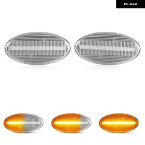 スバル フォレスター インプレッサ XV クロストレック クリアスモークレンズ LED サイドマーカーランプ アンバー フェンダー ウィンカーライト - Clear Dynamic Amber