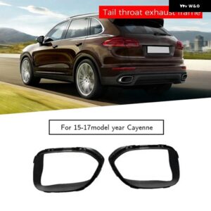 ポルシェ カイエン 958.2 2015-2017 用 テールスロート排気 フレーム - BLACK RIGHT