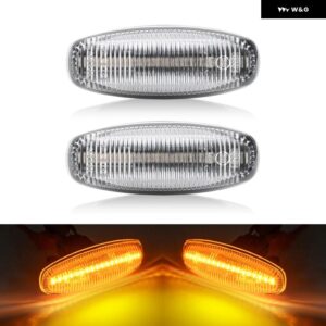 トヨタ ヤリス ヴィオス 2014-2019 クリアスモークレンズ LED サイドマーカーランプ アンバー フェンダー ウィンカーライト 2個 - Clear Normal Amber