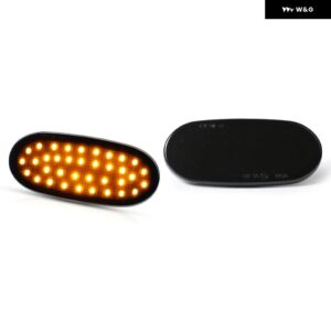 ベンツ スプリンター W906 2006-2018 VW クラフター 2006-2016 クリアスモークレンズ LED サイドマーカーランプ アンバー ライト 2個 - 2Pcs Smoked Lens