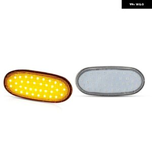 ベンツ スプリンター W906 2006-2018 VW クラフター 2006-2016 クリアスモークレンズ LED サイドマーカーランプ アンバー ライト 2個 - 2Pcs Clear Lens