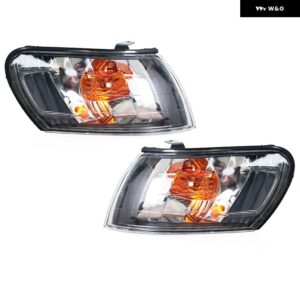 トヨタ カローラ AE100 E100 AE101 1993 - 97 フロントコーナーランプカバー ウィンカーライト バルブ 無 81611-12530 - Black-1Pair