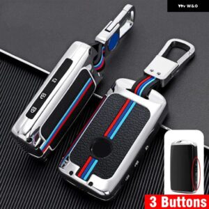 マツダ 3 6 CX5 CX9 CX30 CX50 CX90 MX5 MX30 メタルカーキーフォブカバー ケース チェーン - Silver