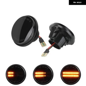 マツダ MX-5 MX5 MK1/MK2/MK3 1989-2015 クリアスモークレンズ LEDサイドマーカーランプ アンバー サイドフェンダー ウィンカーライト - Smoked Dynamic Amber