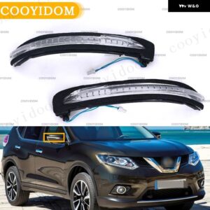 車フロント 日産 X-TRAIL T32 QASHQAI J11 ウィンカーライト リアミラー インジケーター ミラー インジケーター レンズ LED シグナルランプ - Left and Right