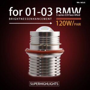 120W 6000K 車用 LED エンジェルアイズ マーカーライト バルブ リングランプ 01-03 BMW 5シリーズ E39 フェイスリフト 525I 530I 540I - 2pcs White Color