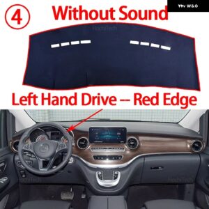 メルセデス ベンツ V クラス W447 プレフェイスリフト 2016-2023 車用 ダッシュボード カバー 光を避ける パッド 計器盤カバー マット カーペット - LHD Red No Sound