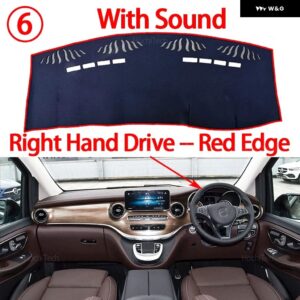 メルセデス ベンツ V クラス W447 プレフェイスリフト 2016-2023 車用 ダッシュボード カバー 光を避ける パッド 計器盤カバー マット カーペット - RHD Red with Sound