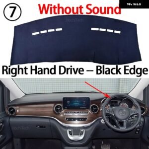 メルセデス ベンツ V クラス W447 プレフェイスリフト 2016-2023 車用 ダッシュボード カバー 光を避ける パッド 計器盤カバー マット カーペット - RHD Black No Sound