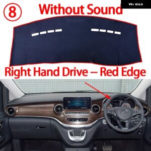 メルセデス ベンツ V クラス W447 プレフェイスリフト 2016-2023 車用 ダッシュボード カバー 光を避ける パッド 計器盤カバー マット カーペット - RHD Red No Sound