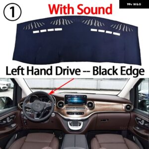 メルセデス ベンツ V クラス W447 プレフェイスリフト 2016-2023 車用 ダッシュボード カバー 光を避ける パッド 計器盤カバー マット カーペット - LHD Black with Sound